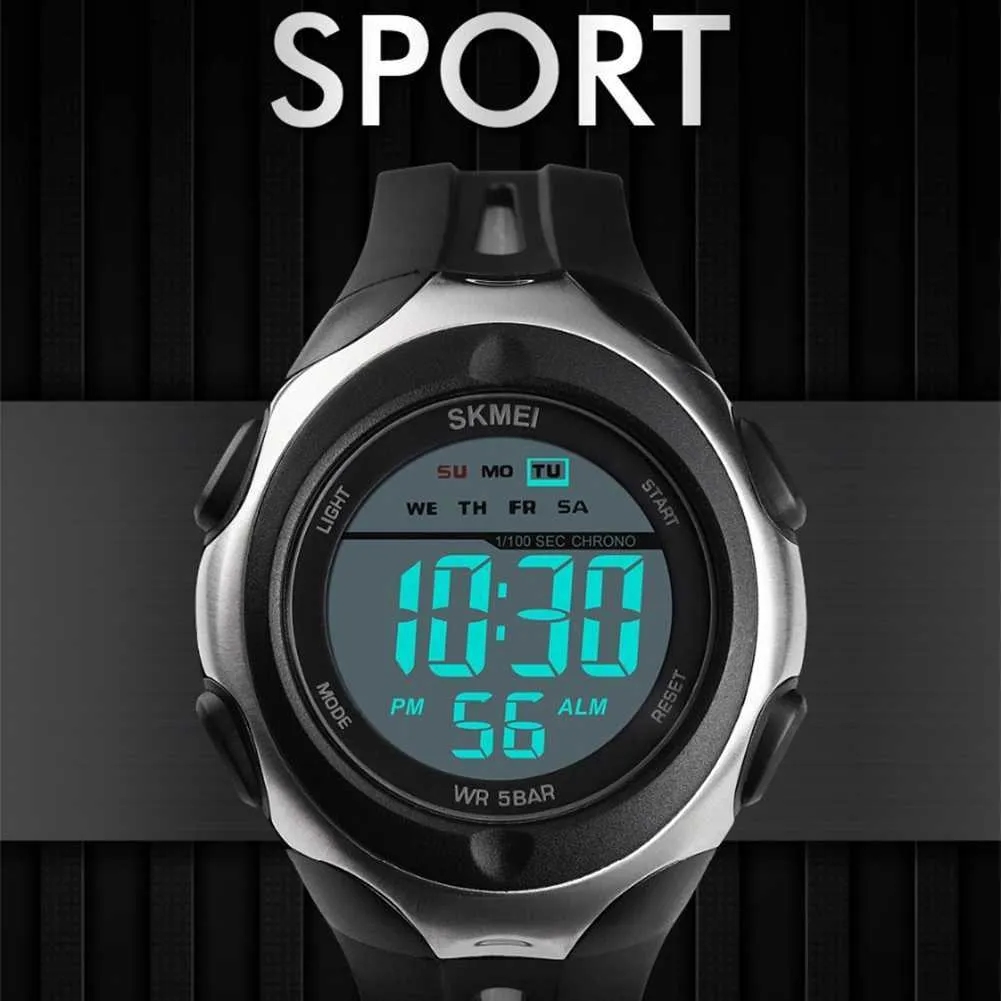 SKMEI Fashion Sports Watch LED Digital Mäns och Kvinnors Klocka Lysdisplay Väckarklocka 50m Vattentät Klocka 1492 G1022