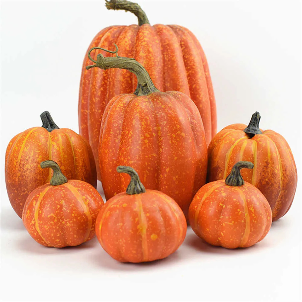 Artificial Pumpkins Assorted Fake Vegetables Simulation Pumpkin for Halloween Thanks Giving Party DIY Craft Home Decoration Y0829