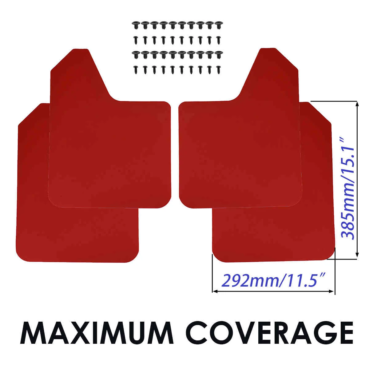 Racing Red Universal Mud Flikar för bil Pickup SUV Truck Mudflaps Splash Guards Mudguards Dirty Fender Flares Fram Bakre Sport