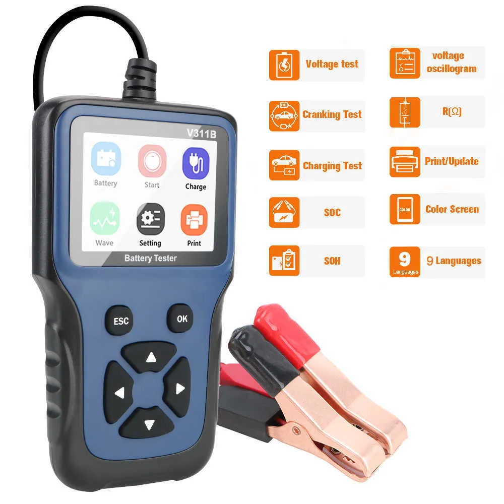 V311B 12V chargeur de batterie de voiture testeur analyseur outil automobile Auto Diagnostic charge Cricut analyseur de charge outils
