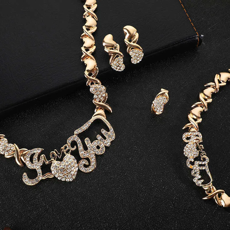 Nigerian Beads Wedding Jewelry Set Bridal Dubai Gold Color Jewelry Sets African Beads Necklace Bracelet Jewelry Set 2106199408757