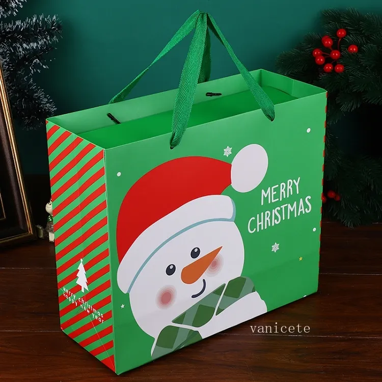 Festive Christmas Big Gift Box Santa Papercard Kraft Present Party Favour Candy box Red and Green party favor Gift bag T2I52782