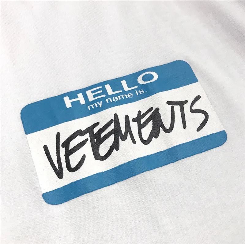 Oversized Vetements T -shirt Men vrouwen 11 hoogwaardige t -shirt Hallo mijn naam is TEE VTM TopSGK7N5655681