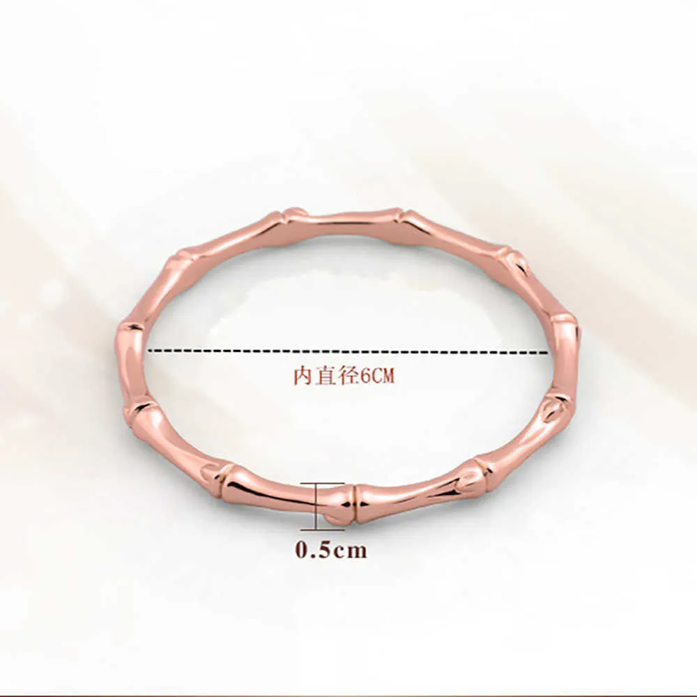 Вдохновляющий браслет манжеты браслет для женщин розовый золотой серебряный цвет бамбука формы браслеты ежедневные износостойкие подарки Q0717