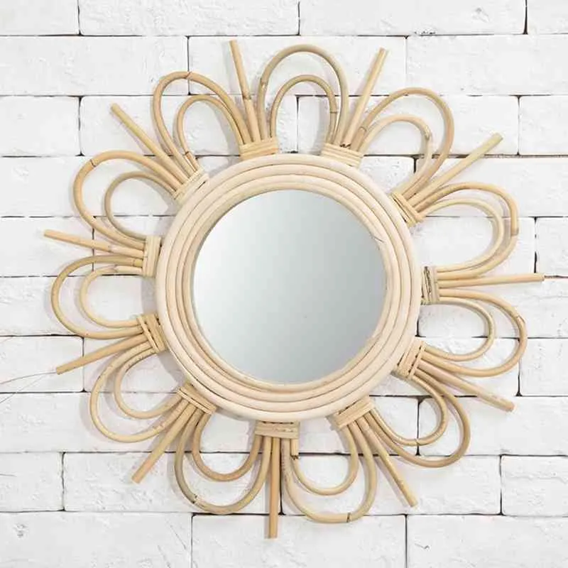 Rotin Art innovant chez l'habitant décoration miroir de maquillage Dressing salle de bain miroirs suspendus livraison directe
