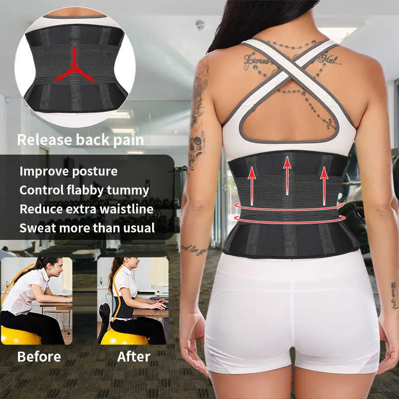 Fröken Moly Sweat Belt Modellering Strap Waist Cincher För Kvinnor Män Midja Trainer Belly Slimming Belt Sheath Shaperwear Tummy Corset x0713