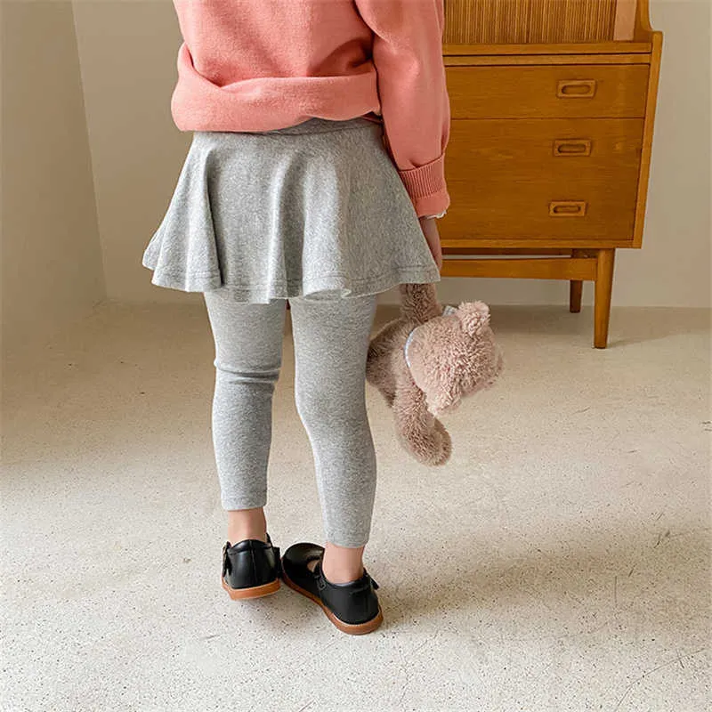 Spring baby girls solid skinny trouser skirt korean style children fashion slim casual pants 1-7Y 210615