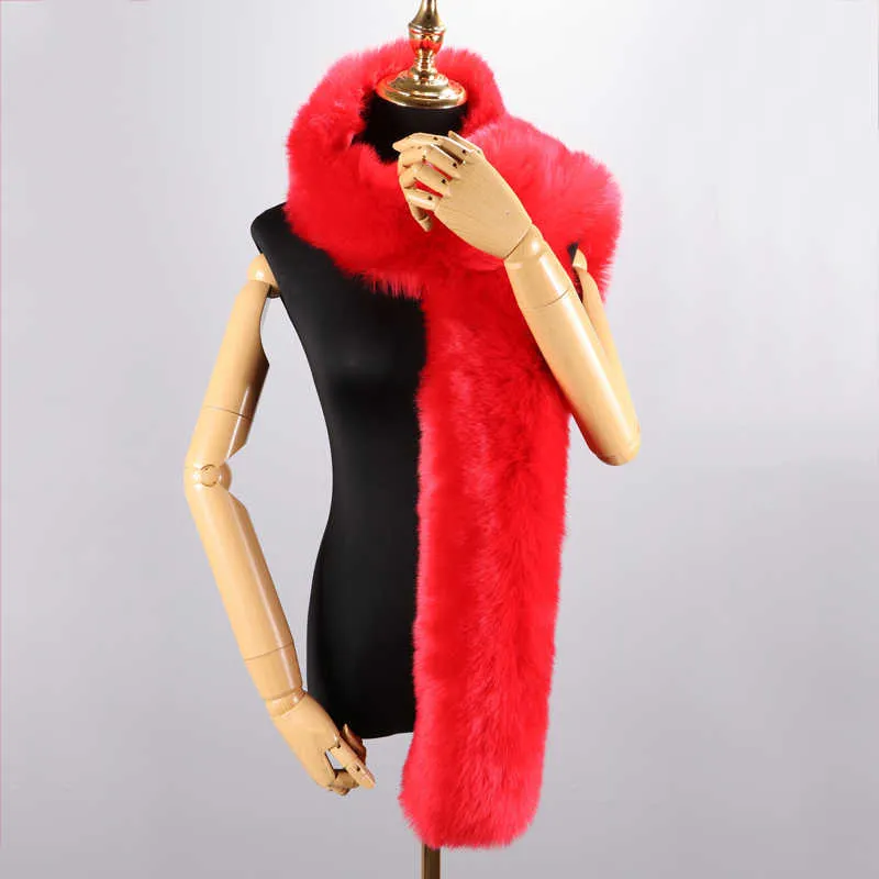 180см зимний теплый шарф воротник платок обертывания леди длинные шарфы сплошной цветовой симулятор лисы меховые пушмины для женщин пальто куртки H0923