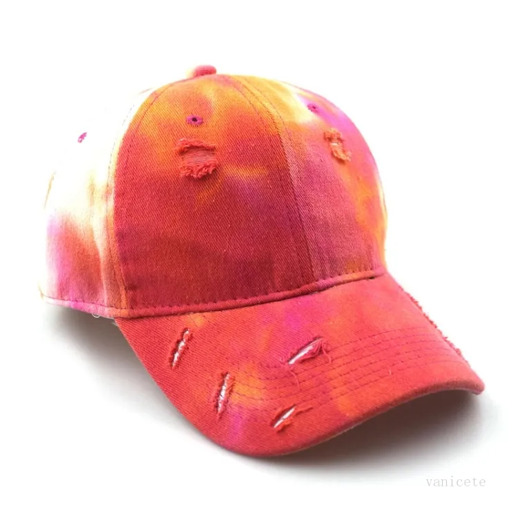 Heren en dames stropdas geverfd hoed gradiënt kleur Oude gat baseball cap Korean Wash Pet petten 4 Stijl T2I52275