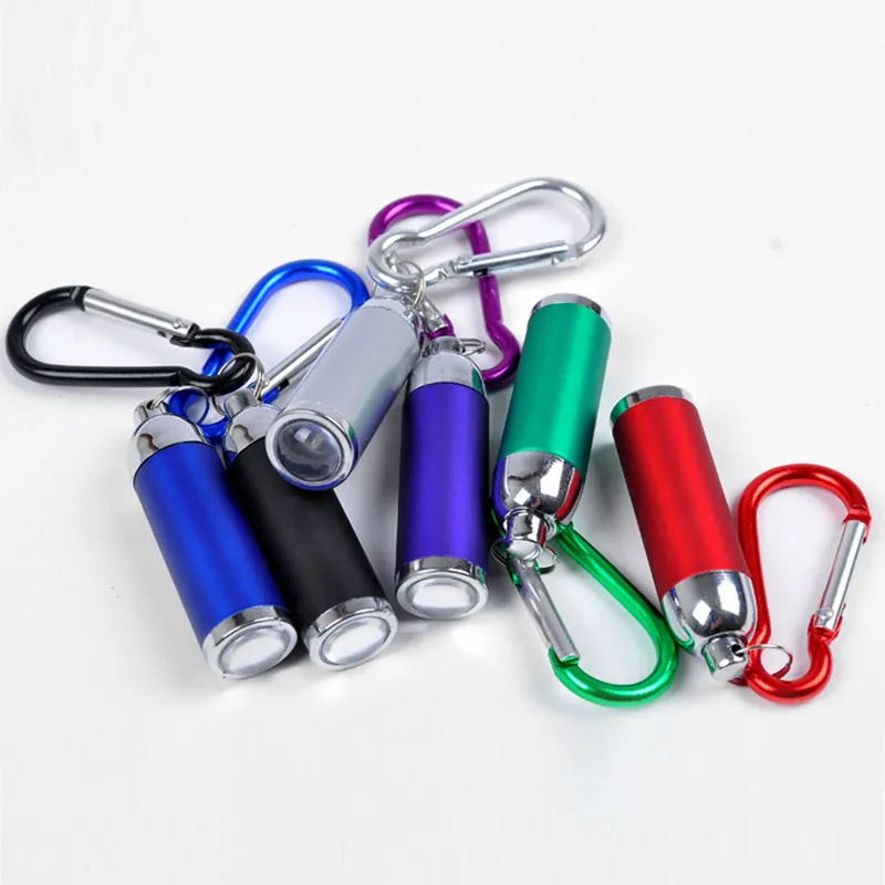 10 개/몫 미니 포켓 LED 손전등 휴대용 토치 키 체인 Zoomable 손전등 Keyring 슈퍼 작은 손 빛 캠핑 램프