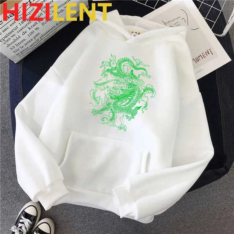 Dragon Print style chinois Harajuku Retro Swag hoodie Top Surdimensionné streetwear Unisexe kpop y2k Casual hoodies couple vêtements 210927