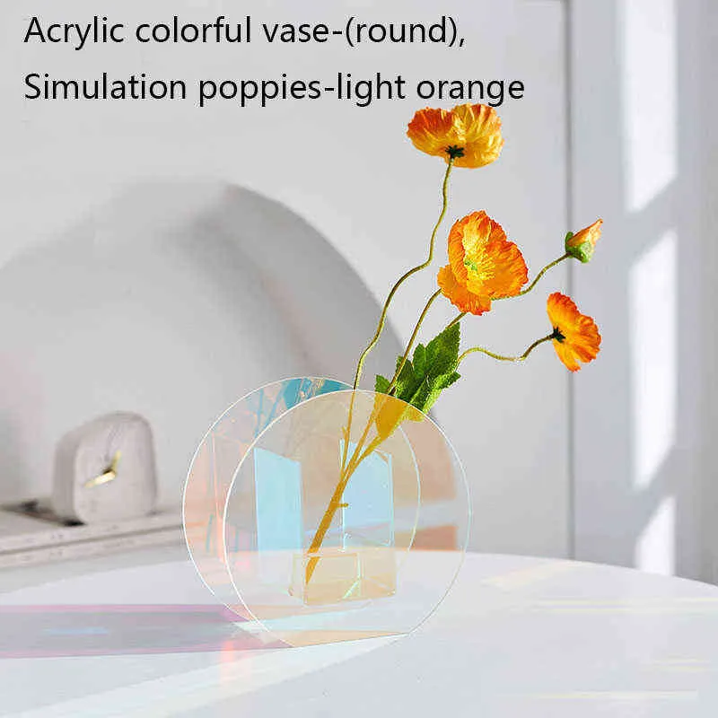 Vaso acrilico colorato arcobaleno nordico arte geometrica luce solare alba alba decorazioni domestiche decorazioni il desktop 211215