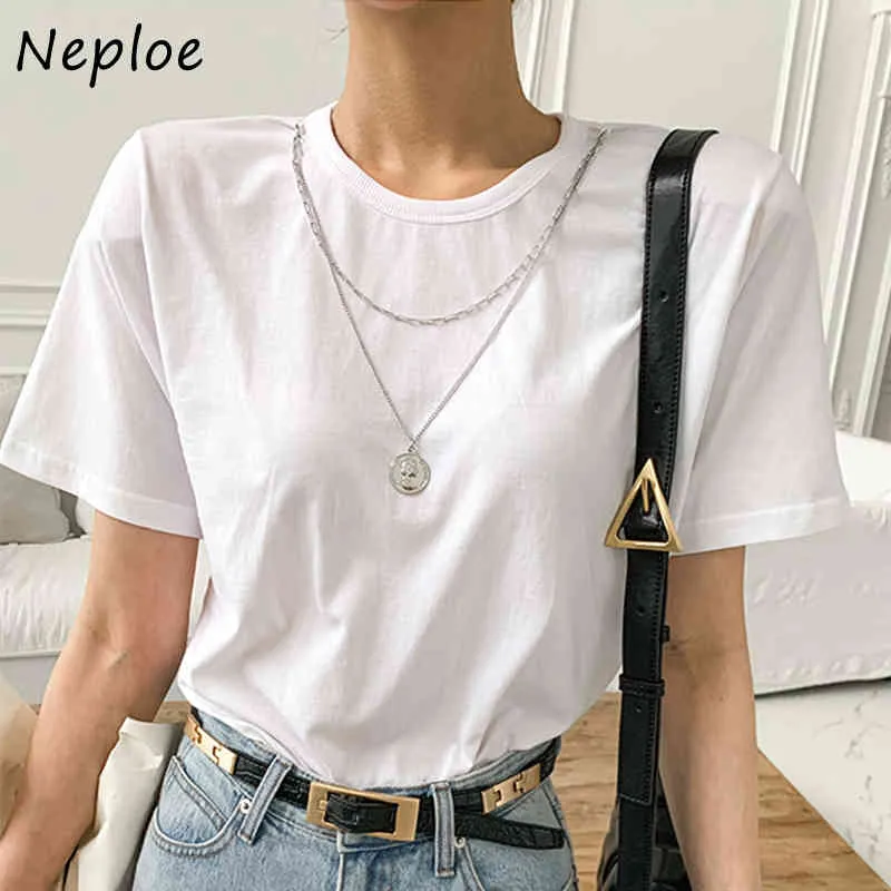 Coréen Zipper Design Casual T Shirt Femmes O Cou Pull À Manches Courtes Blanc T-shirts D'été Dames Top Femme 210422