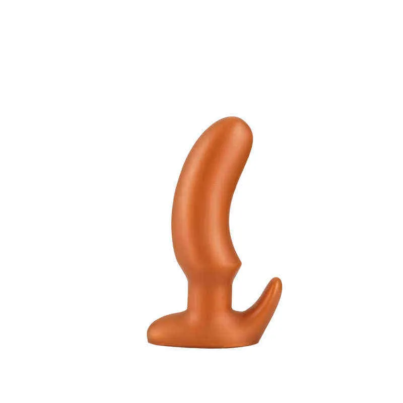 Nxy Dildos Anal Brinquedos Líquidos Silicone Banana Backyard Três Pedaço Set para Homens e Mulheres Masturbação SM Divertido Expansão Plug Adulto Produtos do Sexo 0225