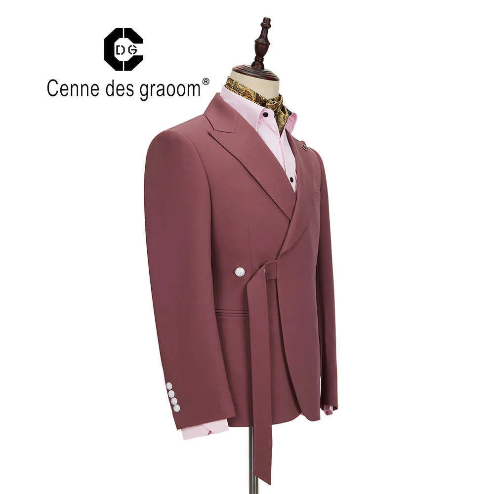 Cenne des graoom nya män kostym skräddarsydda tuxedo 2 stycken kostym homme slim passform hög kvalitet bröllop sånger scen parti dg-atm x0909