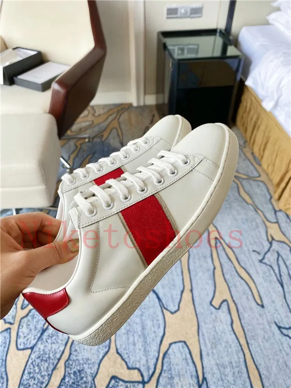 Ace Sneaker Ganado Tigre Apple Estrellas Zapatos de mujer Tenis bordado Raya azul roja Diseñador Zapatillas de deporte Entrenador Cuero clásico Correr S