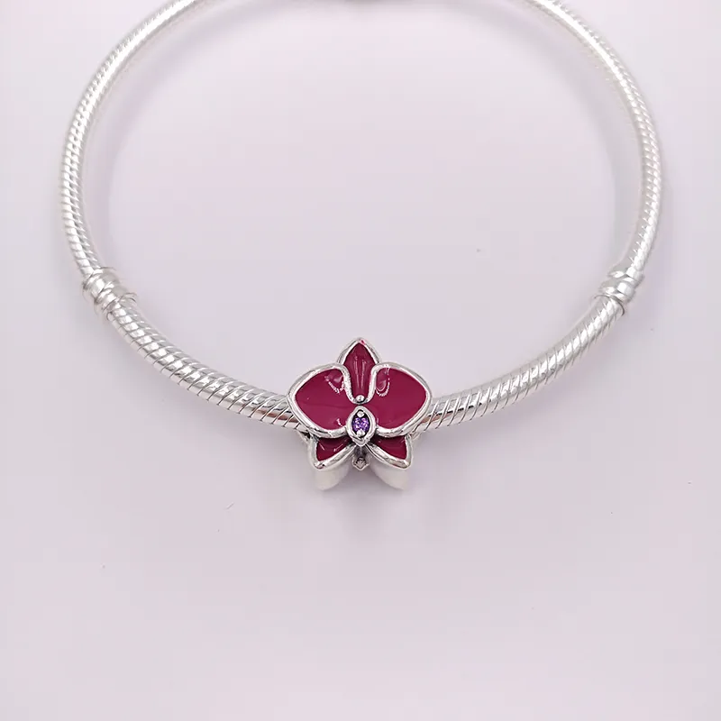 Charms pour kit de fabrication de bijoux Orchid Radiant pandora argent perlé bracelets d'amour femme femmes bracelet chaîne perle petite amie collier cadeaux d'anniversaire 792074EN69