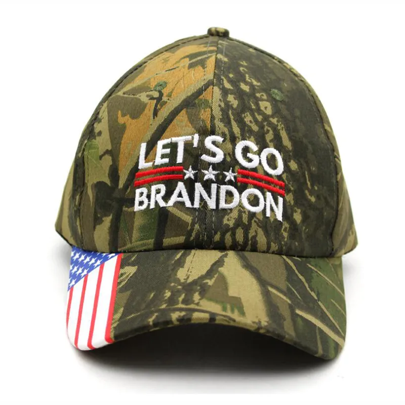 Nieuwe Lets Go Brandon 3D Borduurwerk Baseball Cap Amerikaanse Vlag Hoge Kwaliteit Katoen Casual Sun Cap Vrouwen Mannen Mode Dad Hats CDC21