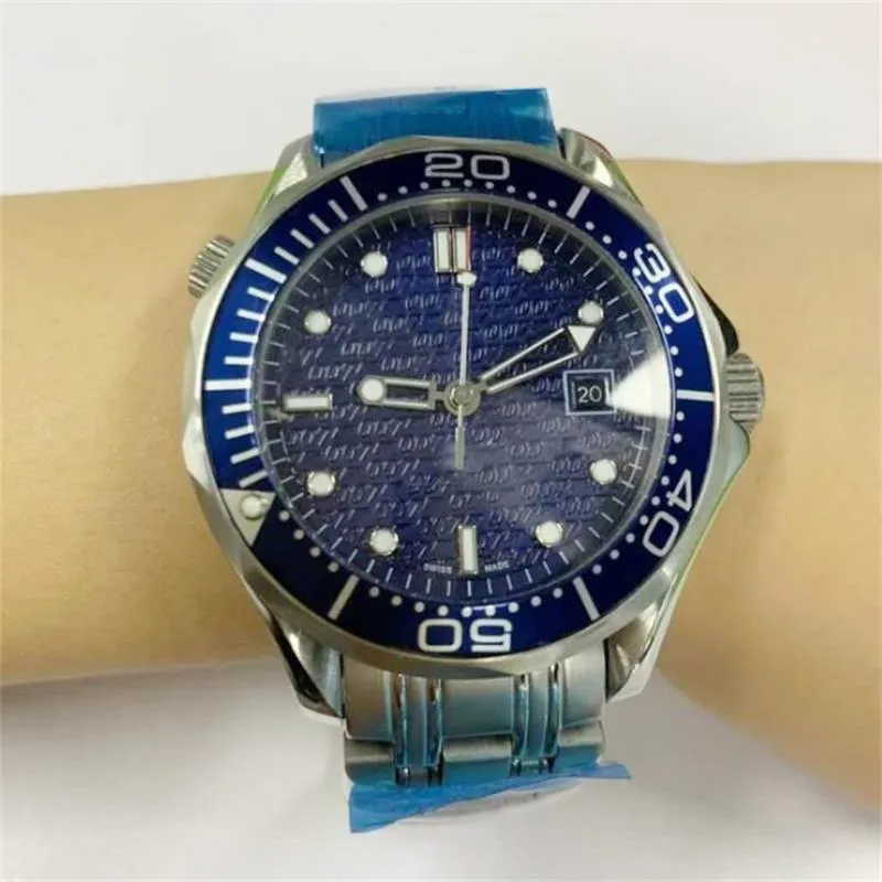 Dropship Brand Mens Watch Professional 300m James Bod Blue Dial Sapphire 41mm Men's Automatic Watches279C