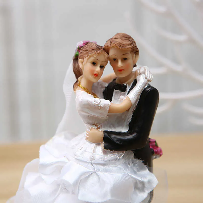 Homelily Matrimonio Coppia romantica Bambola Figurina creativa in resina sposo e sposa Decorazioni la casa Ornamenti viventi Regali gli amanti
