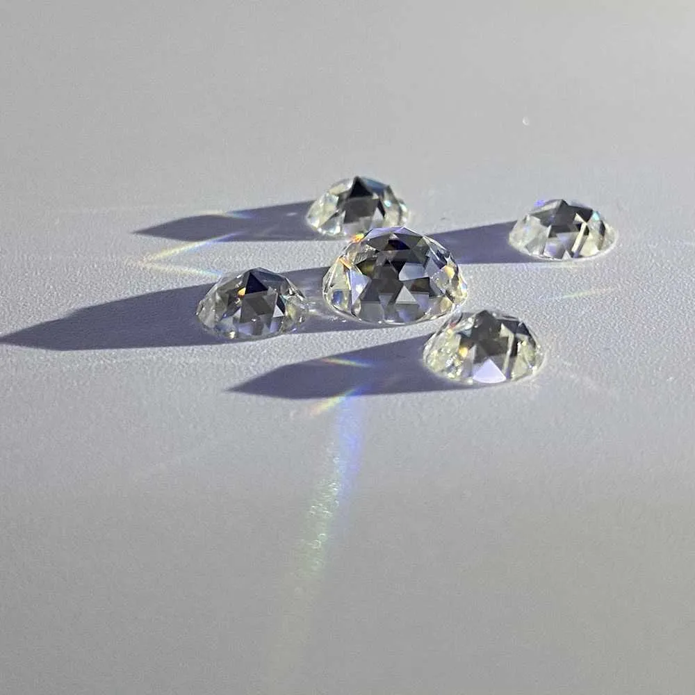 10 mm 4 Karat runde Form Flatback Rosenschliff D VVS synthetischer Moissanit-Diamant-Edelstein für die Herstellung von Anhängerschmuck H1015