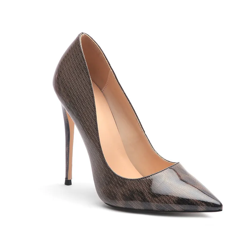 Plus Size Schuhe mit hohen Absätzen Mode Leopard klassische Schlangenleder Sandalen Damen High Heel Heels