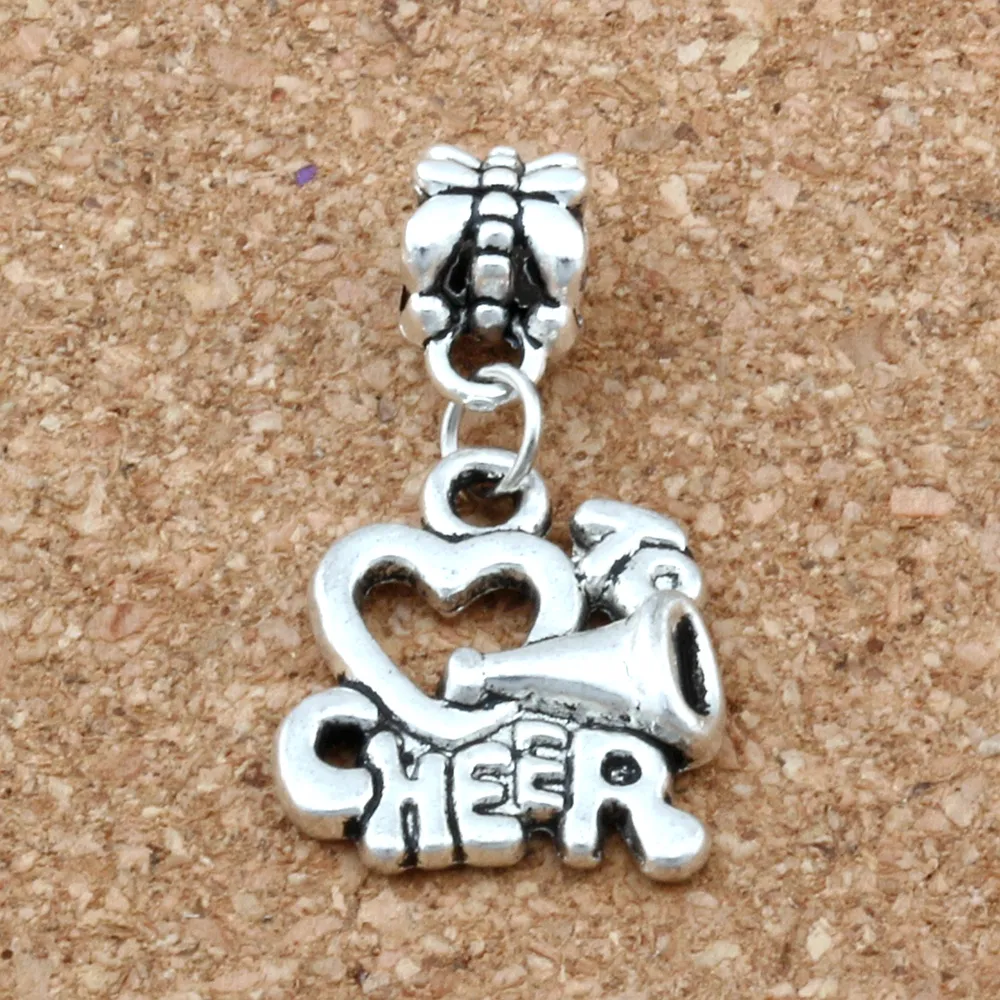 150st cheerleader hjärta Jag älskar att heja handgjorda metall charms hängsmycken diy smycken gör tillbehör a-660327r