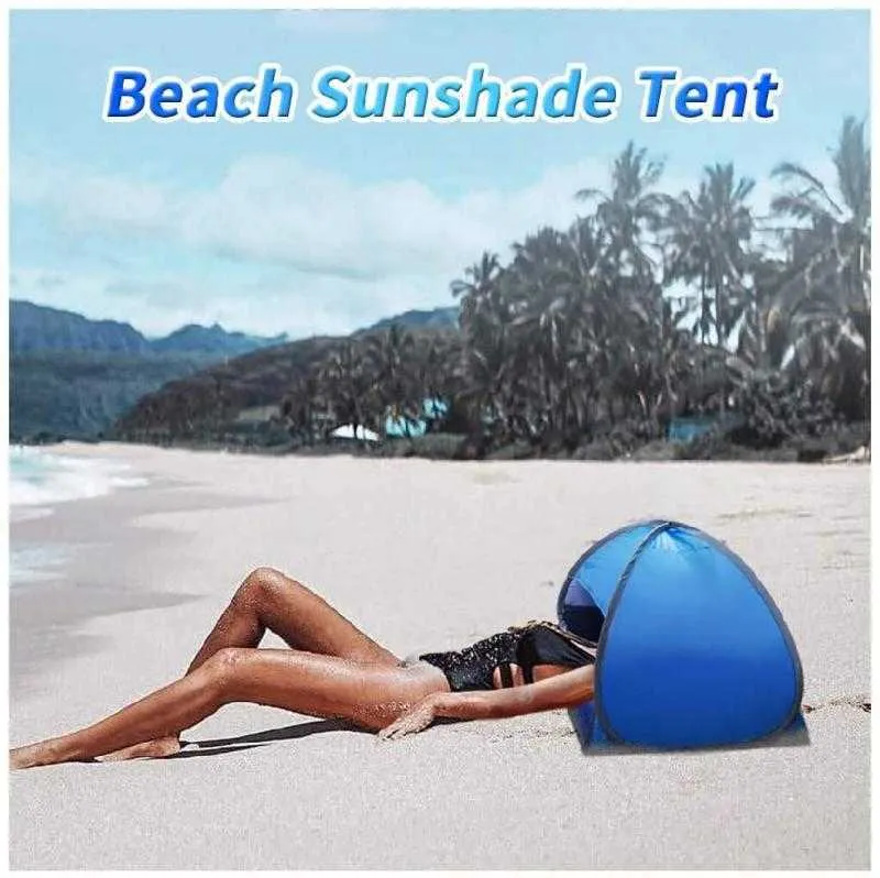 Portable Auvent Mini Tente Pop-up Abri Soleil Mini Tête Pop Up Tente Pare-Soleil De Haute Qualité Pour Plage Bain De Soleil Sable Prévention Y0706