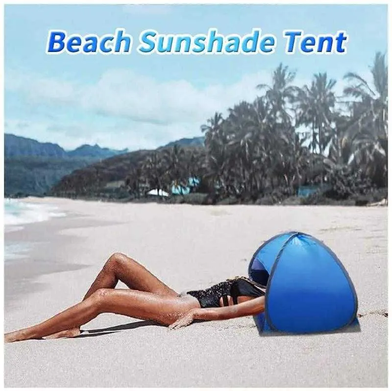 ミニ防風砂のプルーフヘッドポップアップの折りたたみ式の伸縮性のある携帯用太陽の避難所は日光浴の屋外機器Y0706