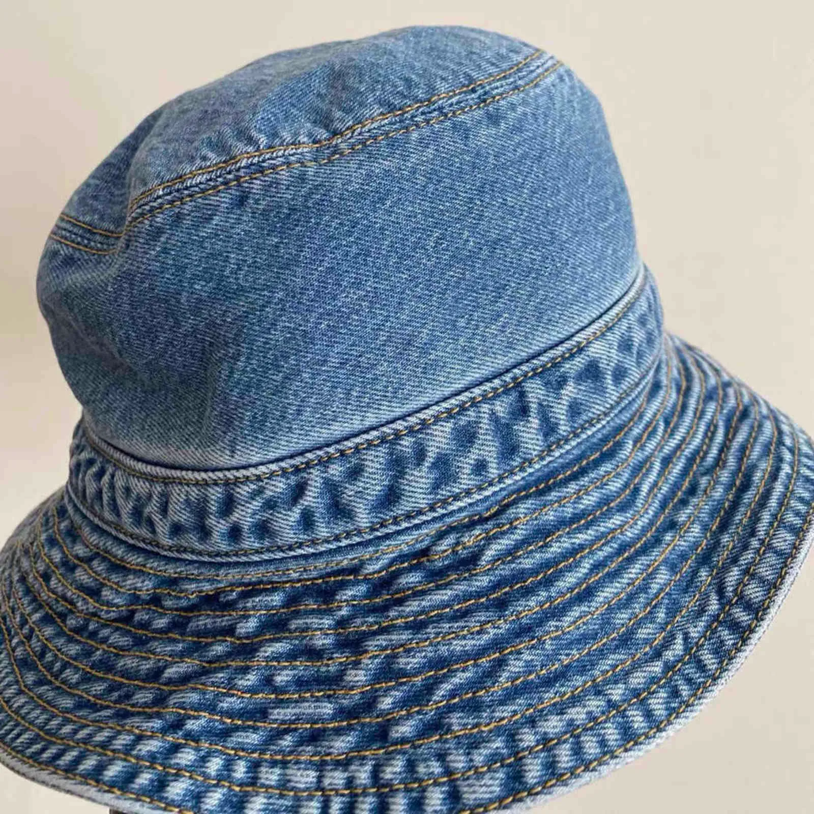 Pirate Hippie Brief Eimer Hut Sommer Unisex Blau Demin Casual Vintage Sunbonnet Fedoras Outdoor Fisherman Cap 211119