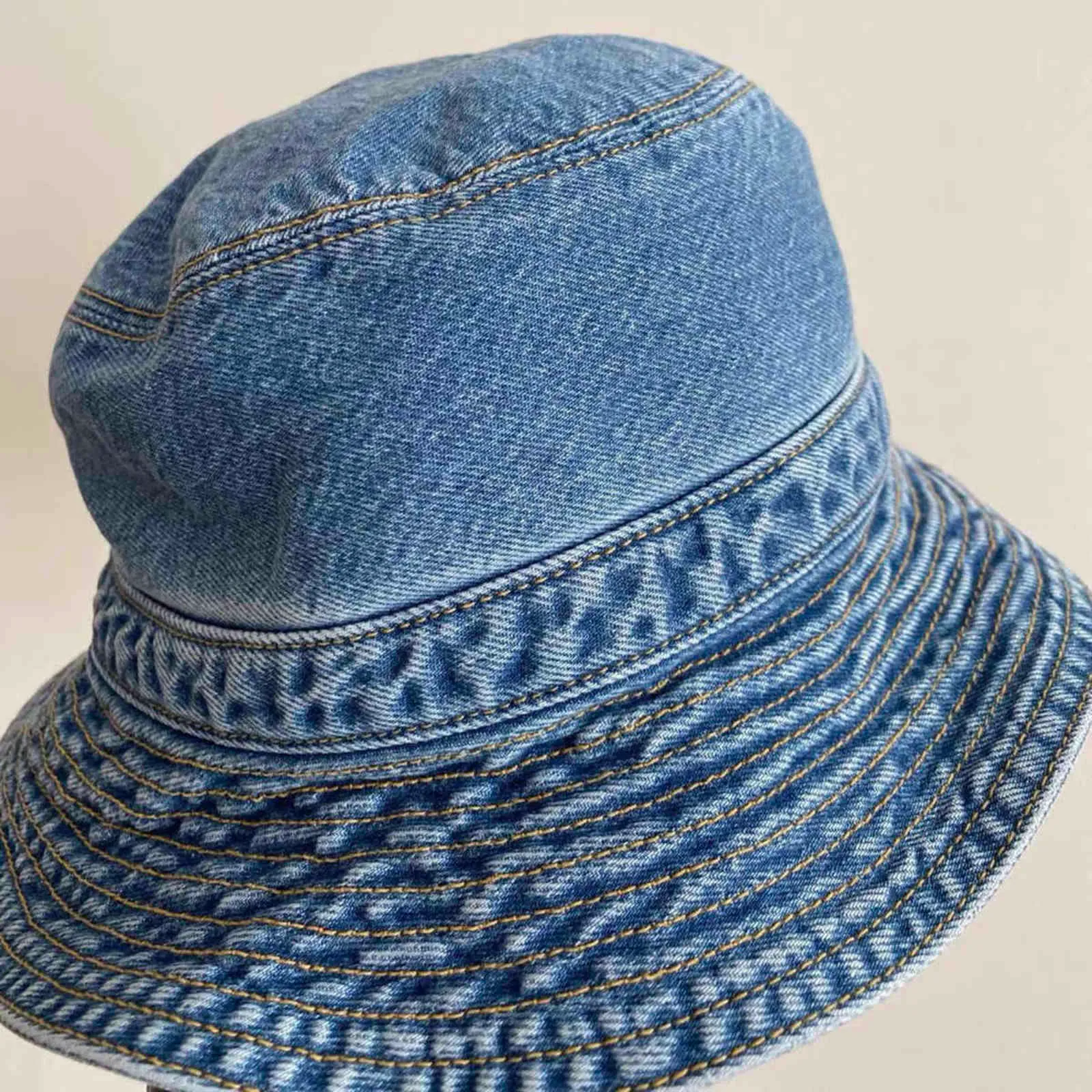 Pirate Hippie lettre seau chapeau été unisexe bleu Demin décontracté vintage Sunbonnet Fedoras extérieur pêcheur casquette 211119