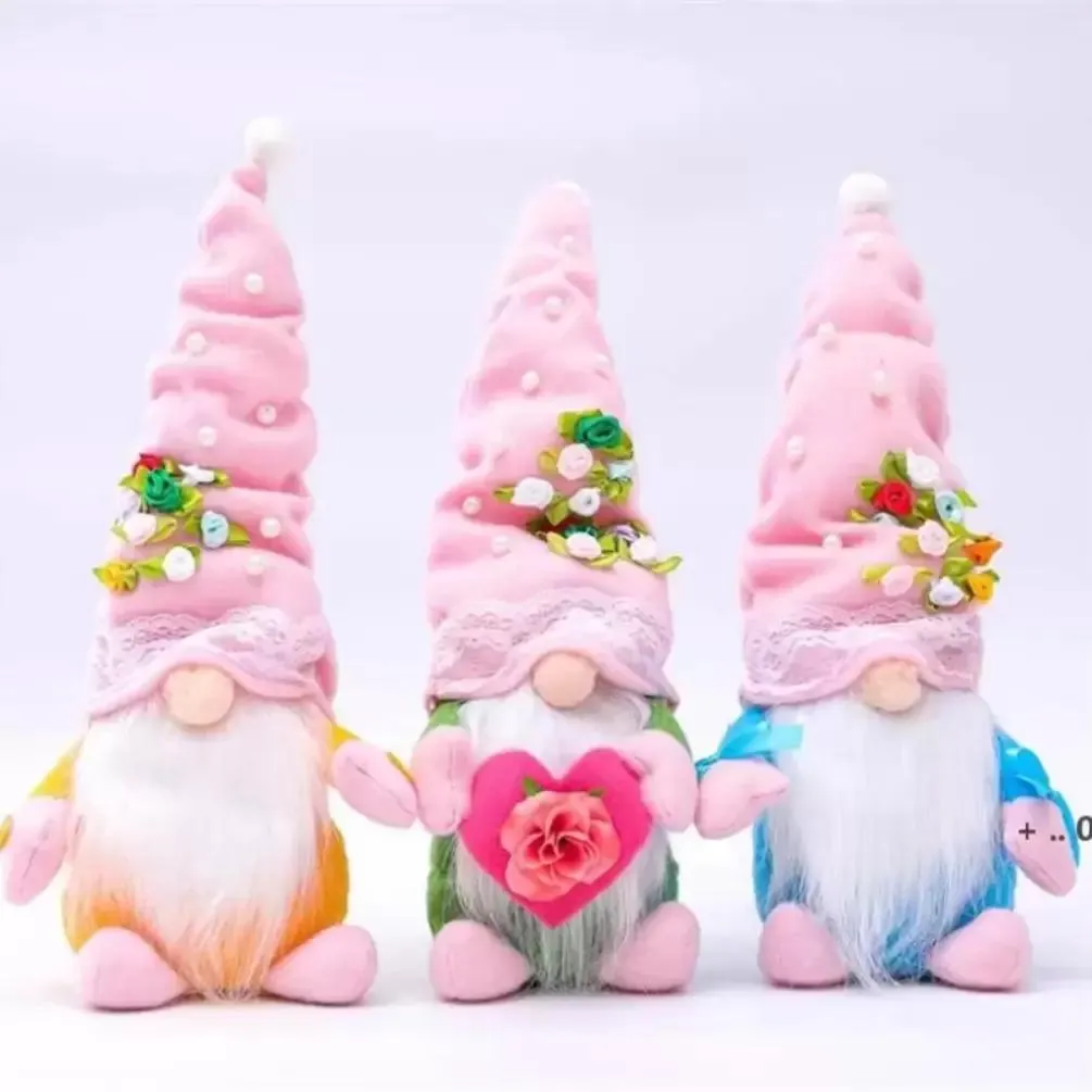 在庫パーティー用品母の日の矮星ギフト春の花Dwarfs gnomeイースター誕生日母日人形贈り物祭