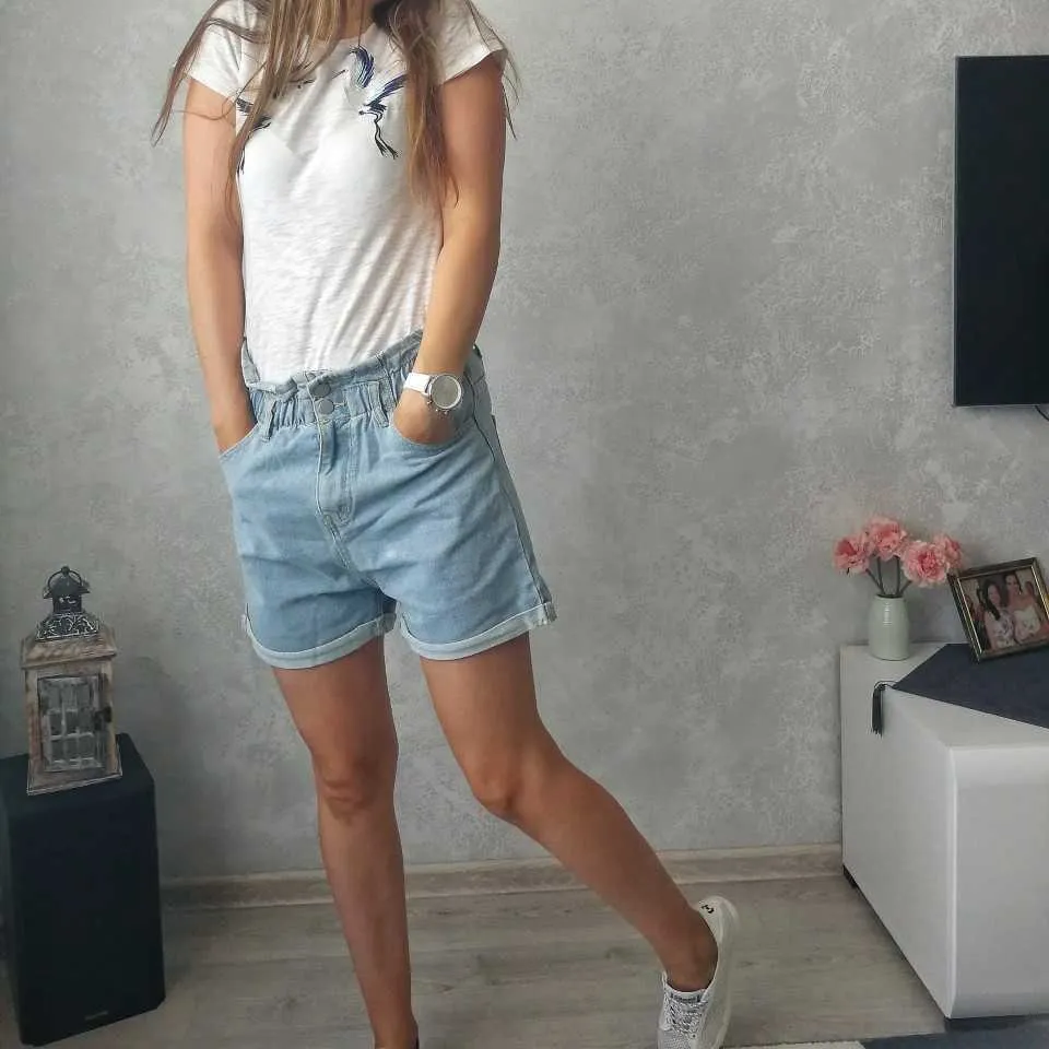 Casual jeans korte vrouwen hoge getailleerde blauwe denim shorts feminino zomer voor vrouw 210525