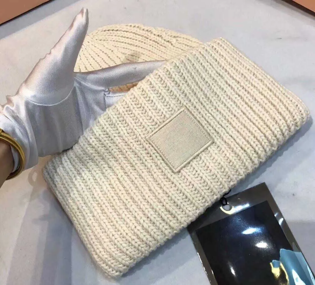 Winter BeanieSkull designer Hats Solid Color Wool Knit Women Casual Hat Warm Female Soft Thicken Hedging Hip hop Cap Slouchy Bonn6977359