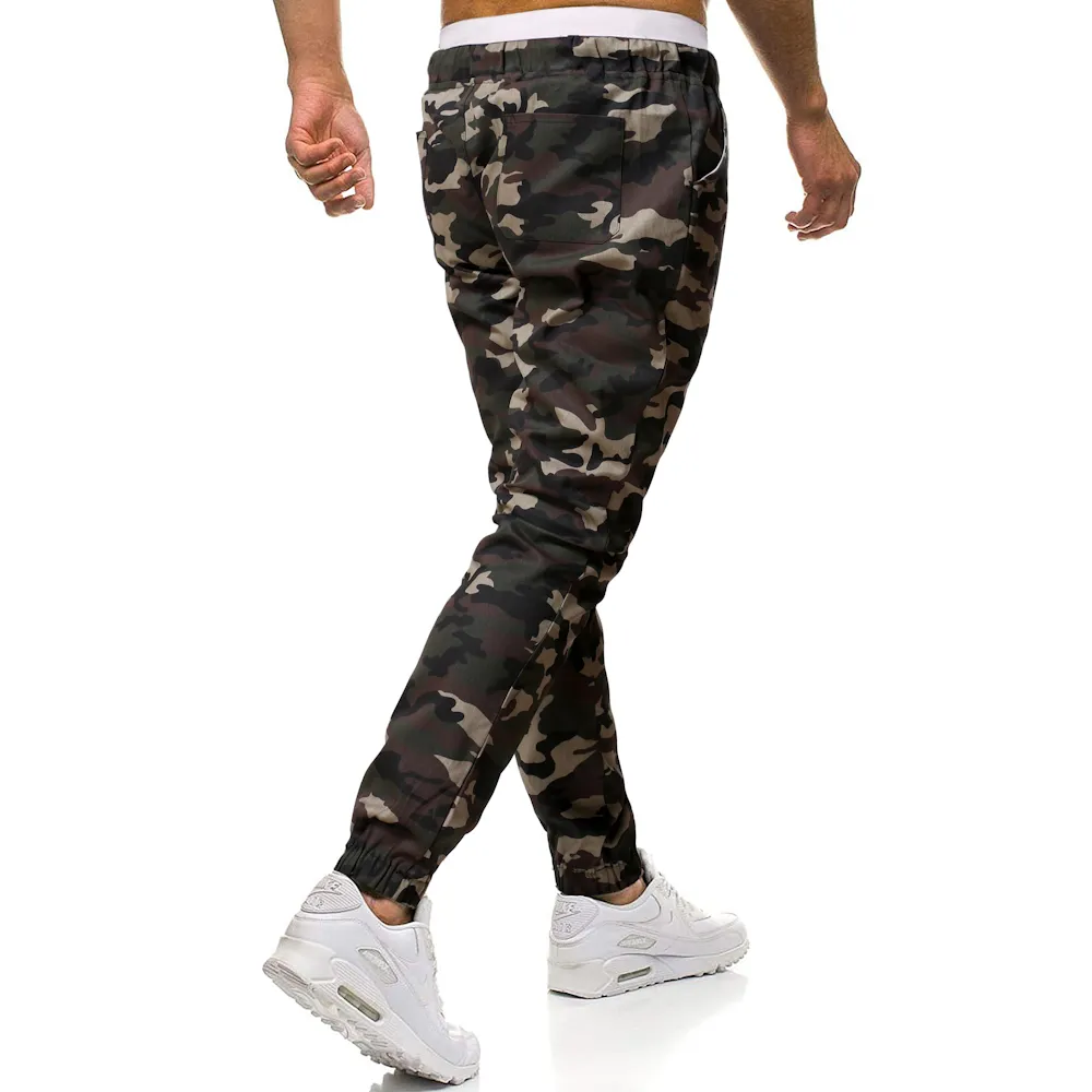 Stile Camouflage Männer Hosen Kordelzug Elastische Taille Cargo Hosen Sport Fitness Strand Streetwear Herren Kleidung Casual Hosen für Männer