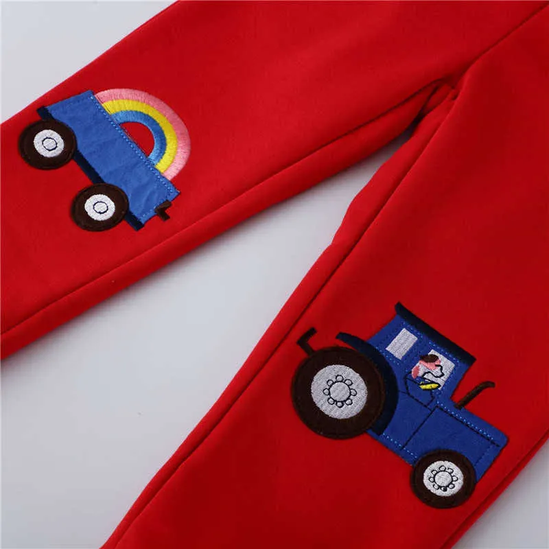 Jumping meters Boys Sweatpants Cartoon Applique Children Casual Pants for Kids Clothes Cotton Infant Sports Trousers 210529