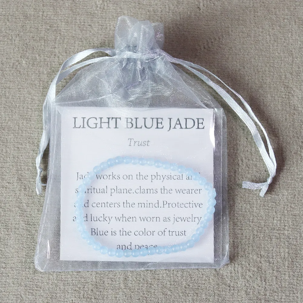 MG0041 Whole 4 mm Mini Gemstone Bracelet Natural Blue Jade Bracelet for Women Handmade Yoga Mala Beads Jewelry288J