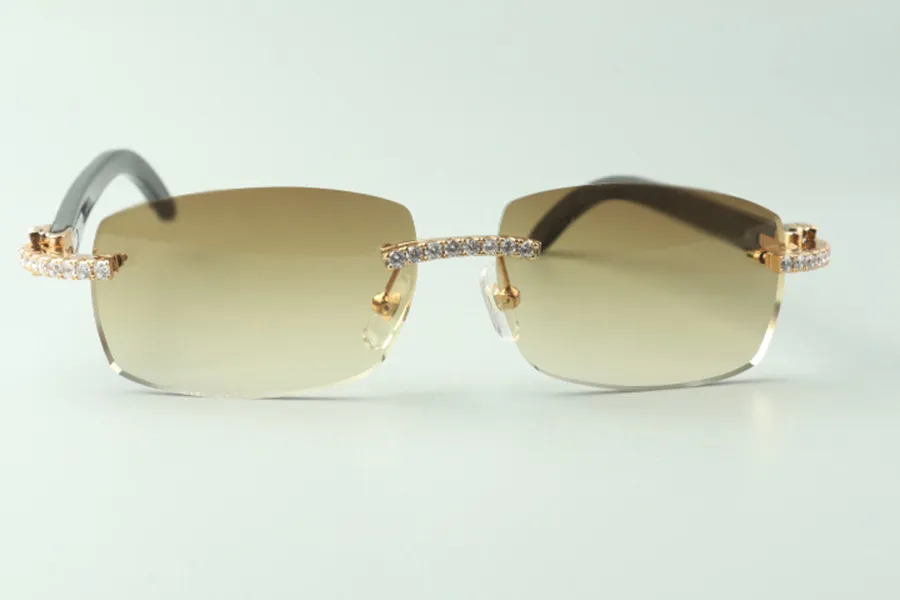 Designer inúmeros óculos de sol de diamante sem fim 3524026 com vidros de búnzos pretos de búfalo direct s tamanho 18-140mm234d