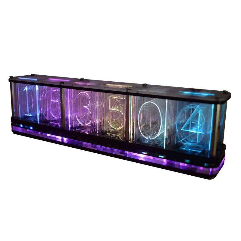 Digital LED-väckarklocksats Stor typsnitt 6-siffrigt Display Elektronisk bulkmusikspektrum Modulel DIY 220311