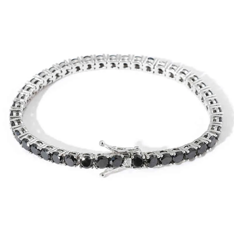 Bling Glacé Chaînes Bracelets 7 pouces-8 pouces 4mm Chaîne De Tennis 4 Couleurs Cubique Zircone Hip Hop Bijoux Pour Hommes Femmes