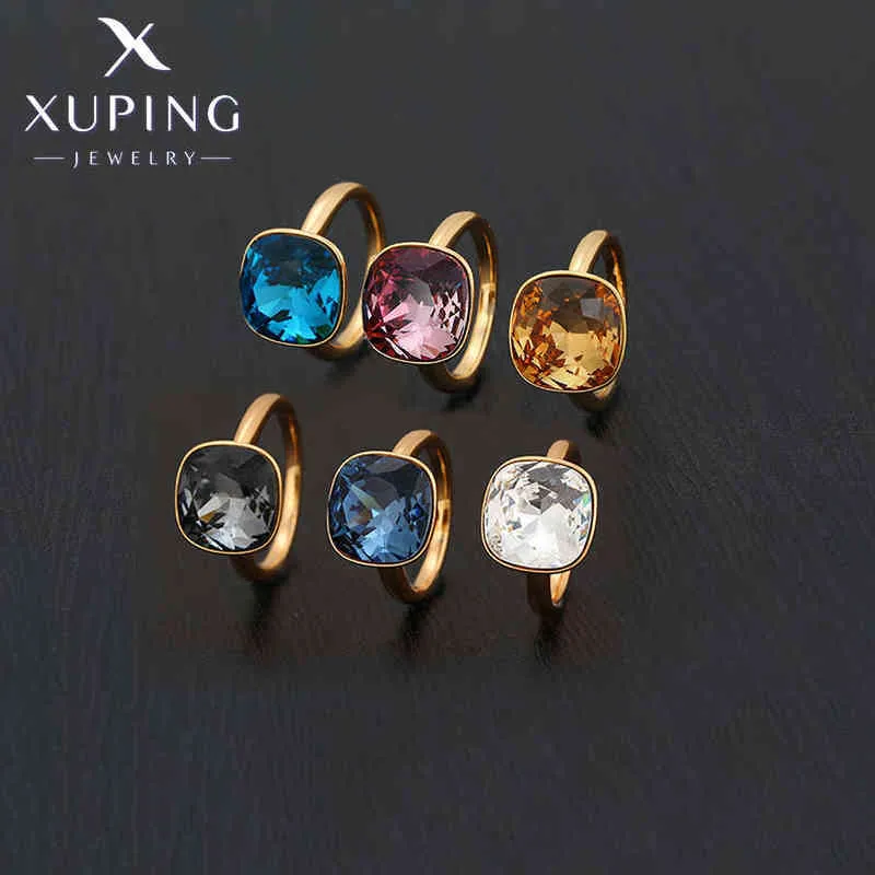 Biżuteria Xuping Moda Romantyczny Luksusowy Kryształowy Pierścionek Dla Kobiet Prezent Ślubny A00611188 211217