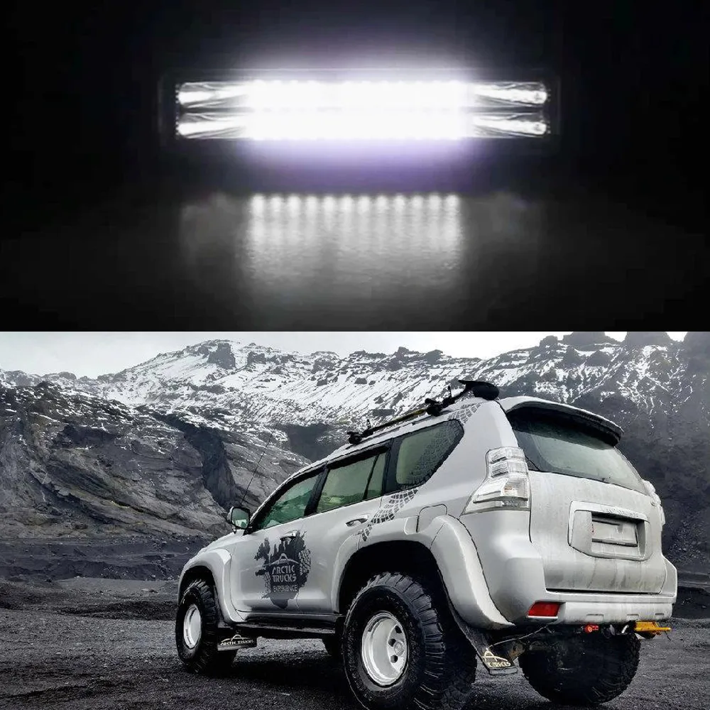 Coche LED LED Foco de foco de trabajo Montaje de la barra de luz LED FOG S OFF STOP 4X4 48W Haz de punta para camiones ATV SUV DRL