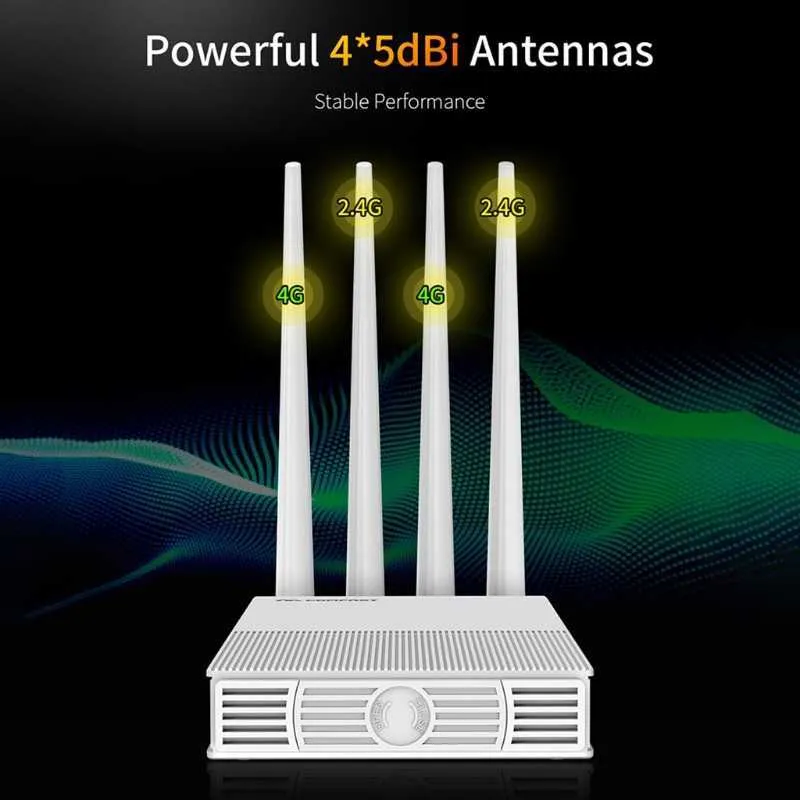 Comfast E3 4G LTE 2 4GHz WiFi Router 4 Antenas SIM Tarjeta Wan Wan LAN Cobertura inalámbrica Extensor de red de cobertura US EE.UU. 210607202B