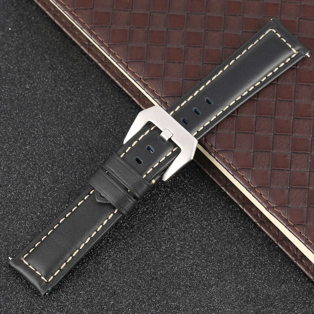 20mm 22mm 24mm 26mm Black Brown Leather Watch Band Men's Watches Accessories Pin Buckle Straps Clock Replacement Strap Men Women H0915