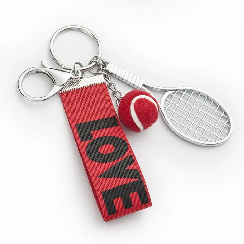 2021 Nouveau mini raquette de tennis porte-clés créatif mignon 6 couleurs amour sport porte-clés sac de voiture pendentif porte-clés bijoux cadeau accessoires3250