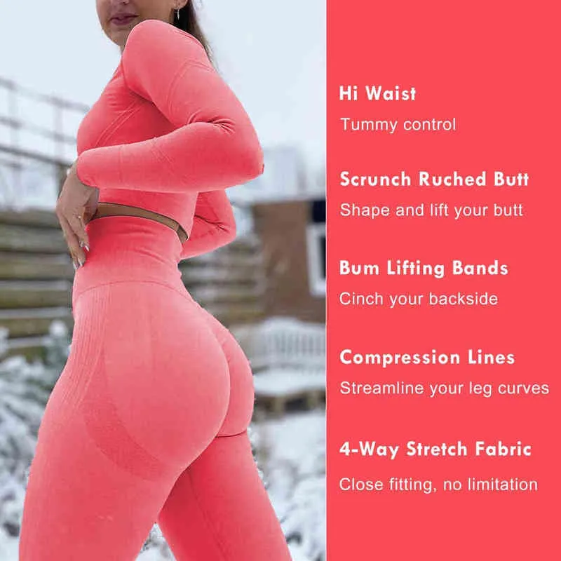 KIWI RATA Women Fitness Running Yoga Pants Energy Seamless Leggings Gym Girl Leggins High Waist Push Up Sport Workout Running H1221