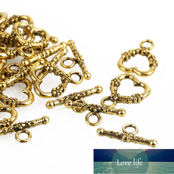 hartvorm metalen toggle clasps haken bevindingen voor sieraden maken Tibetaanse zilveren sieraden sluiting diy armband ketting