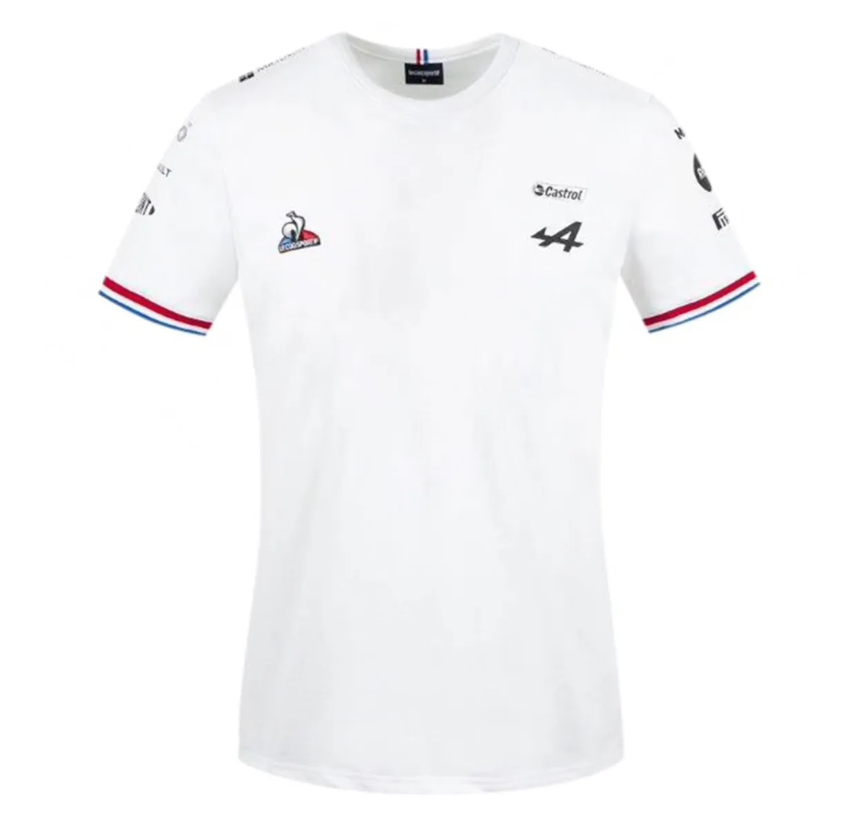 짧은 소매가있는 알파인 팀 르노 F1 블랙 화이트 티셔츠 의류 Alonso