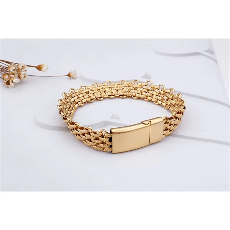 Fashion Mens Stainless Steel Luxury Gold Chain Bracelet Classic Casual Jewelry Boyfriend Groom Gift