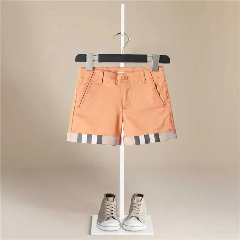 Verão crianças shorts algodão para meninos meninas marca a faixa criança calcinha crianças praia curta calças esportivas bebê 210723